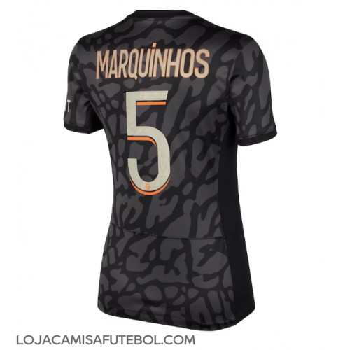 Camisa de Futebol Paris Saint-Germain Marquinhos #5 Equipamento Alternativo Mulheres 2023-24 Manga Curta